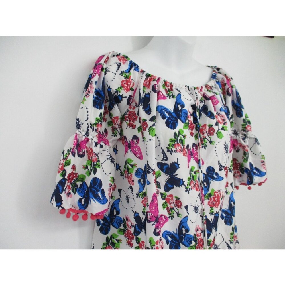 America & Beyond Womens Small Boho Multicolor Butterfly Print Dress - Picture 6 of 13